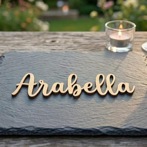 Laser Cut Wedding Name Place Cards | Cursive Script Table Settings | MDF Name Tags