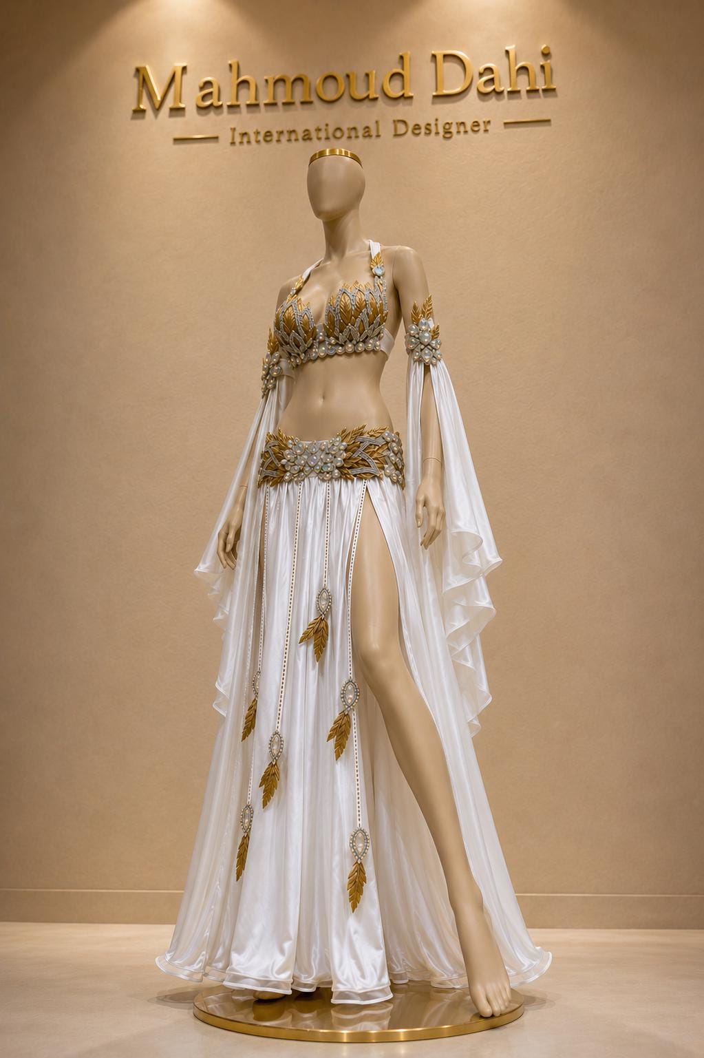Handmade Crystal Beaded Belly Dance Costume Luxury Oriental Bra & Skirt Set