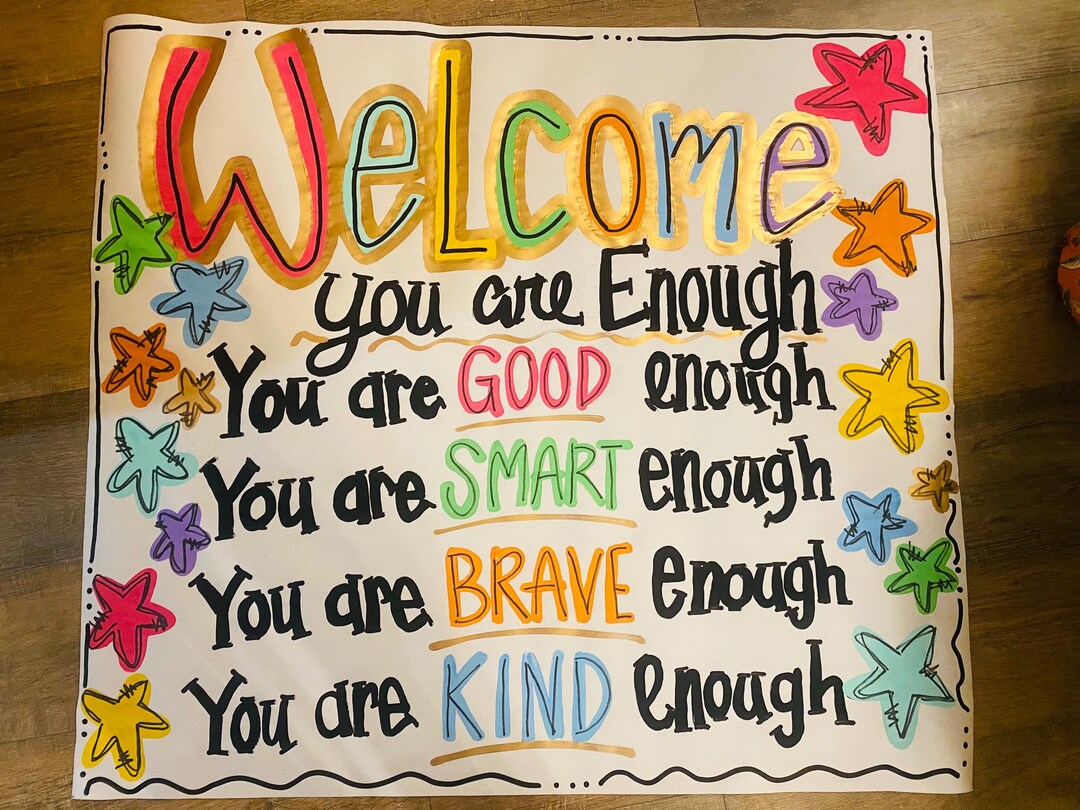 Welcome Teacher Painted Banner , Classroom Decor , School Banner - Etsy