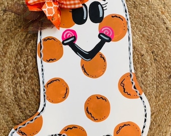 Colgador de puerta de fantasma feliz, colgador de puerta de Halloween, decoración de Halloween