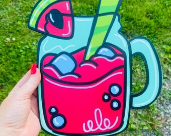 Colgante para puerta con diseño de sandía (bebida veraniega) / intercambiable