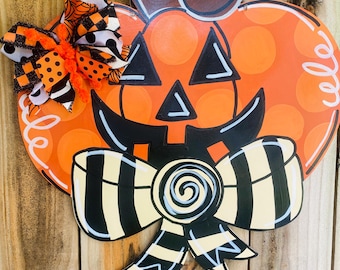 boog pompoen deurhanger, Halloween deurhanger, spookachtige deurhanger, Halloween decor
