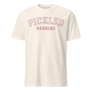 Pickled Herring T-Shirt, Unisex Varsity Sweatshirt, Unique Foodie T-Shirt, Funny Gift for Herring Lover, Quirky T-Shirt, Smoked Fish Lover