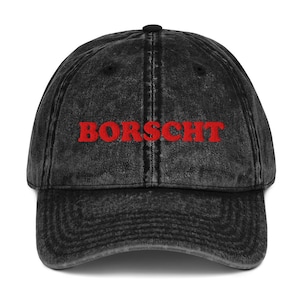 Borsjtj Vintage pappahatt, unisexhatt för matälskare, udda hatt för matälskare, broderad basebollkeps för borsjtj-entusiast