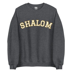 Shalom Sweatshirt, Unisex Sweatshirt mit hebräischem Wort, gemütliches Rundhals-Sweatshirt, Shalom Jüdisch Varsity Sweatshirt, Lustiges Jüdisches Sweatshirt