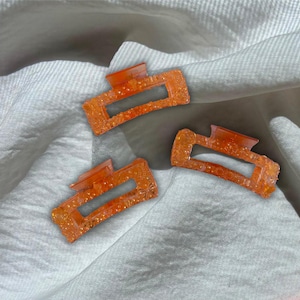 Oranje gelei-klauwclips, trendy zomerse klauwclip