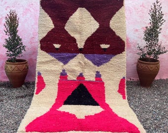 Beni ourain rug, Authentic Moroccan rug, Berber carpet, Genuine Wool rug, Handmade rug, Beni ourain style, Area rug, Tapis berbere, Teppich