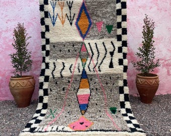 Auténtica alfombra marroquí, alfombra azilal, alfombra marroquí anudada a mano, alfombra Beni Ourain, alfombra bereber de lana, alfombra personalizada, alfombra hecha a mano