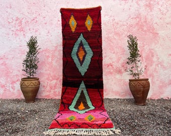 Berber runner Pink - Moroccan runner rug - Custom Beni Ourain Runner rug - Pink runner rug - Hallway runner Morrocan - Soft Wool runner