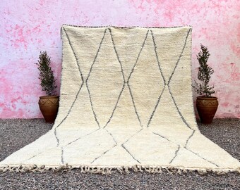 With moroccan rug - Handmade Rug - Custom Moroccan Rug - Custom Area Rug- Berber Rug - Home Decor Rug -Beni ourain style Morocco