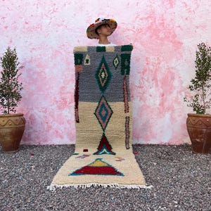 Custom Beni Ourain Runner rug - Moroccan runner rug - runner rug - Hallway runner Morrocan - Soft Wool runner - Berber runner