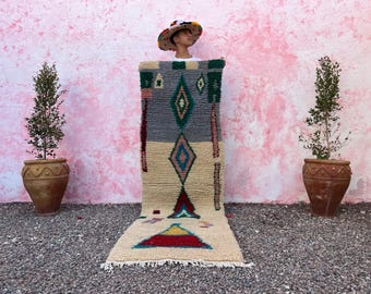 Custom Beni Ourain Runner rug - Moroccan runner rug - runner rug - Hallway runner Morrocan - Soft Wool runner - Berber runner