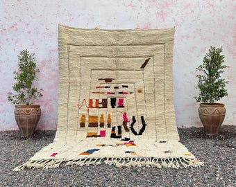 Moroccan Berber rug - Beni ourain rug - all wool berber rug - Custom area rug - handmade rug - Genuine lamb wool - Berber wool rug