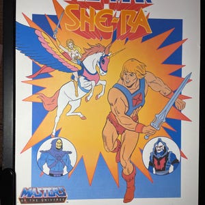 HE-MAN poster print animation Art 80’s vintage she-ra movie cartoons toys figures  P1