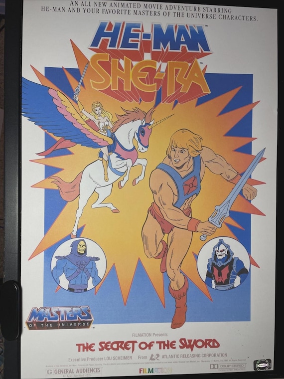 HE-MAN poster print animation Art 80’s vintage she-ra movie cartoons toys figures  P1