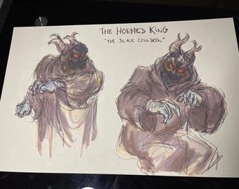 Le chaudron noir walt Disney HORNED KING concept art poster F1 art poster animation art cels