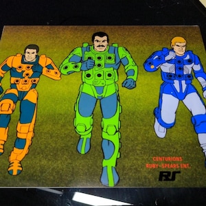 CENTURIONS animation Cel Print Publicity Cel Concept Art 80&#39;s Cartoon toys figures