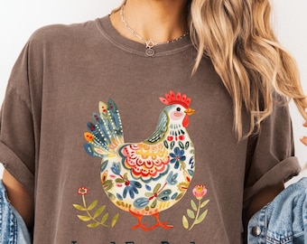 Local Egg Dealer Shirt Comfort Colors 1717 Funny Chicken Shirt Backyard Chicken Mom Tee Farm Life Graphic Folk Art Watercolor Hen Gift