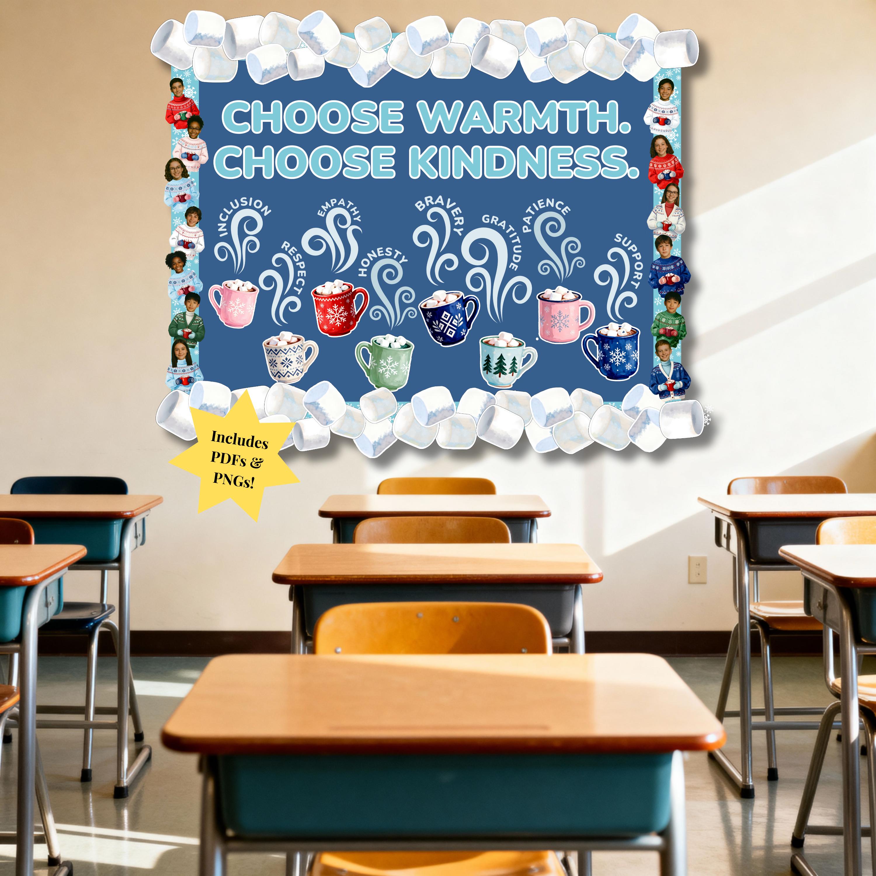 Cozy Winter Bulletin Board Set SEL Classroom Decor Printable Kindness ...
