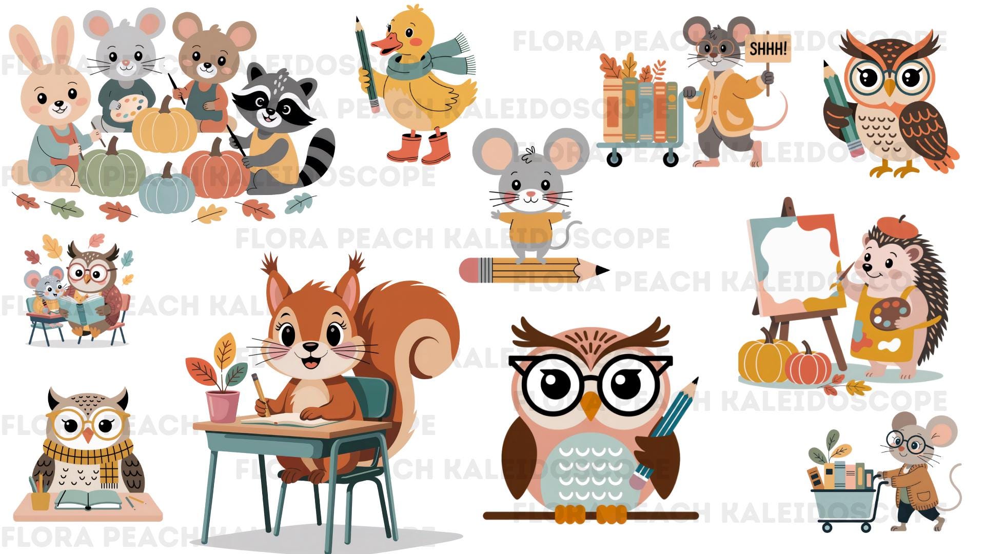 Fall Animals Classroom Clipart Bundle Woodland Teacher Graphics Autumn ...