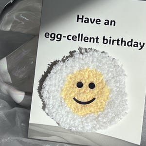 Handgefertigte Punch Needle 3D Smile Egg Geburtstagskarte, Grußkarte für Kinder, Eltern, Lehrer, Frauen, Freunde, Familie