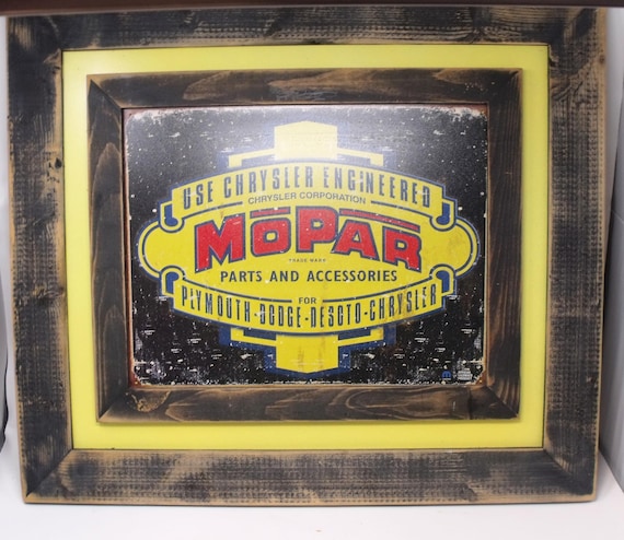 Unique Mopar Framed Tin Sign
