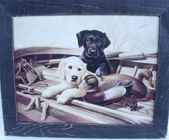 Nostalgic Black Lab Framed Tin Sign