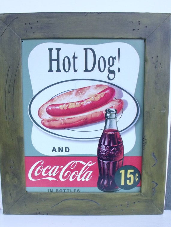 Coca Cola Framed Tin Sign