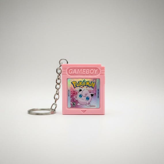 Jigglypuff Pokémon Keychain – Cute Pink Pokémon Keyring – Kawaii Gamer Gift – Retro Pokémon Fan Art – Bag Charm