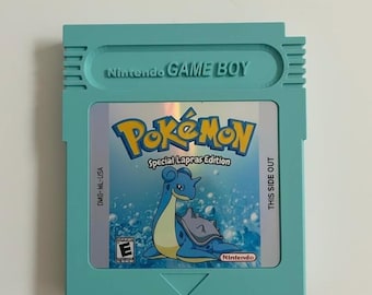 Arte de pared con cartucho gigante de Pokémon para Gameboy de Lapras / Decoración retro de Pokémon / Impresión 3D para habitación de jugador coleccionable