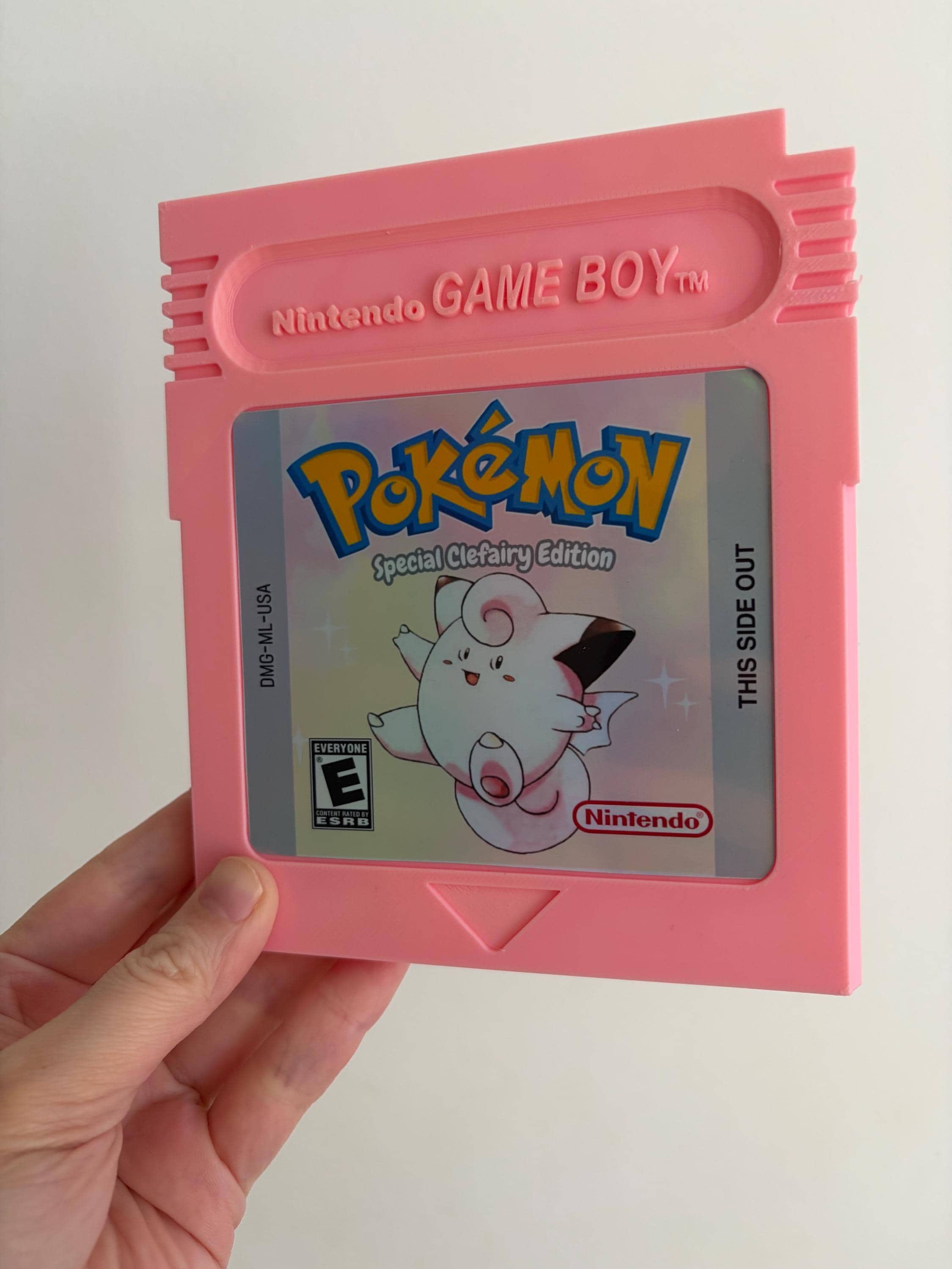 Clefairy Pokemon Wall Art – Giant Gameboy Cartridge Wall Decor – Gaming Room Decor – Retro Gamer Wall Art – Gamer Gift