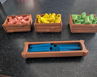 Insertos para juego de mesa O.o Takenoko - Color teca y textura de bambú - Encaja en la caja original o.O