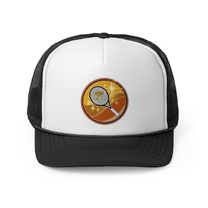 Tennis-themed Trucker Cap, Sport Hat, Gift for Players, Summer Style, Unisex - Tennis Cap, Tennis Gift, Tennis Hat, Tennis Apparel, Tennis