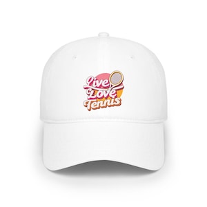 Pink Live Love Tennis Logo Baseball Cap, Tennis Hat, Sports Gift, Summer Ball Cap, Tennis Fan Hat