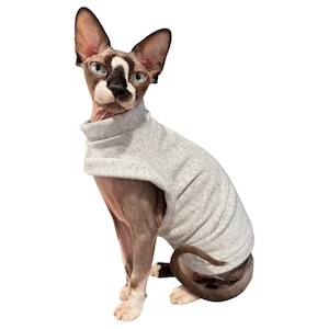 Sphynx Cat Sweatshirt - Heather Gray - One Arm Hole Clothes for Pets