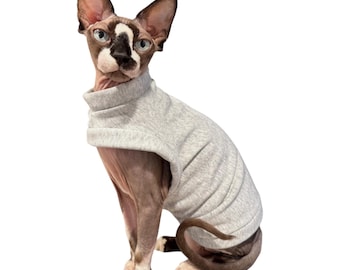 Sphynx Cat Sweatshirt - Heather Gray - One Arm Hole Clothes for Pets