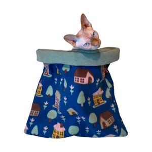 Snuggle Sack, Cuddle Sack, Pet Bed, Burrow Pouch for Small Animals, Cats, Ferrets, Guinea Pigs, Hedgehogs - Reversible Double Fleece
