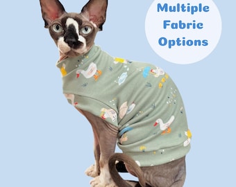 Sphynx Cat Shirt - Multiple Fabric Options  - One Arm Hole | Sphynx Clothes, Cat Clothes, Shirt for Pets, Hairless Cat Shirt