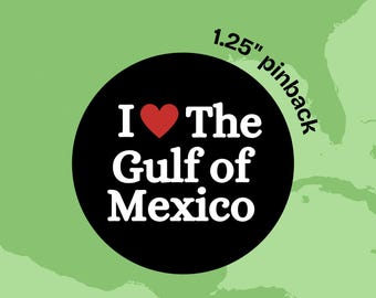 I Heart the Gulf of Mexico-speld: Coastal Pride-speld (1,25 inch)