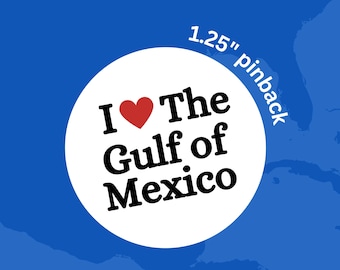 I Heart the Gulf of Mexico-pin - Coastal Pride-knop (1,25 inch)
