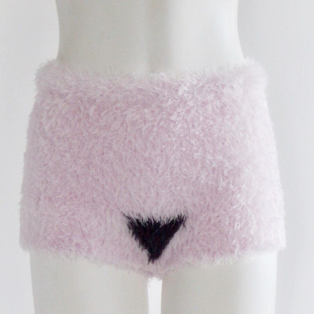 Sexy Fuzzy Pink Shorts Merkin Pubic Hair Boy Shorts Fuzzy | Etsy