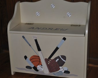 Toy Chest Bench Storage Box - Multi Sports Design