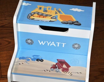 Kids Step Stool, Truck Step Stool, Excavator Step Stool, Kids Foot