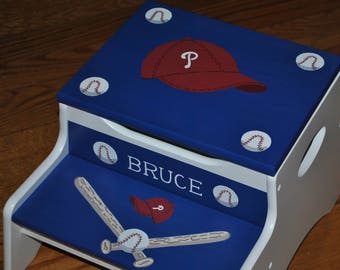 Kids 2 Step Stool, Step Stool, Childrens Step Stool, Baseball, Philadelphia Philles, Sports, Baby Shower, Kids' Furniture, Chair, Baby Gift