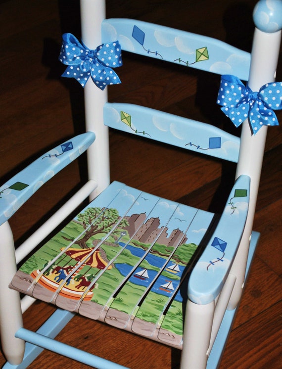 Handpainted Rocking Chair Kids Rocking Chairs Rocking Etsy