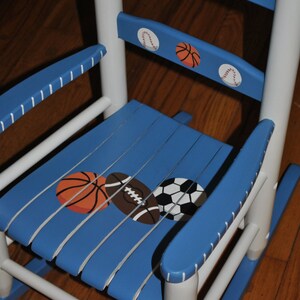 Hand Painted Rocking Chair,sports,baseball,basketball,soccer,boy,step ...