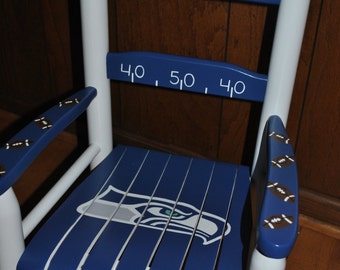 Rocking Chair.Kids Rocking Chair,Toddler,Seattle Seahawks,Football,Rocker,Baby Shower,Nursery,Kids Furniture,Chair,Baby Gift