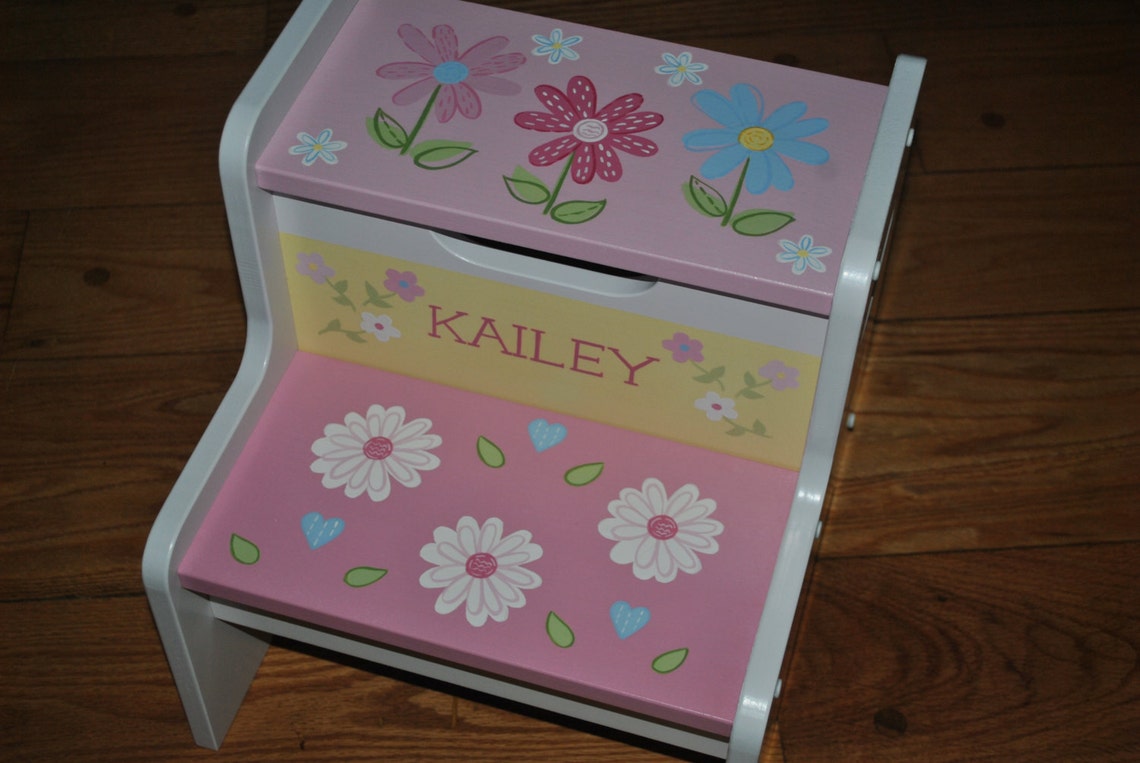 Kids 2 Step Stoolpb Daisy Garden Etsy