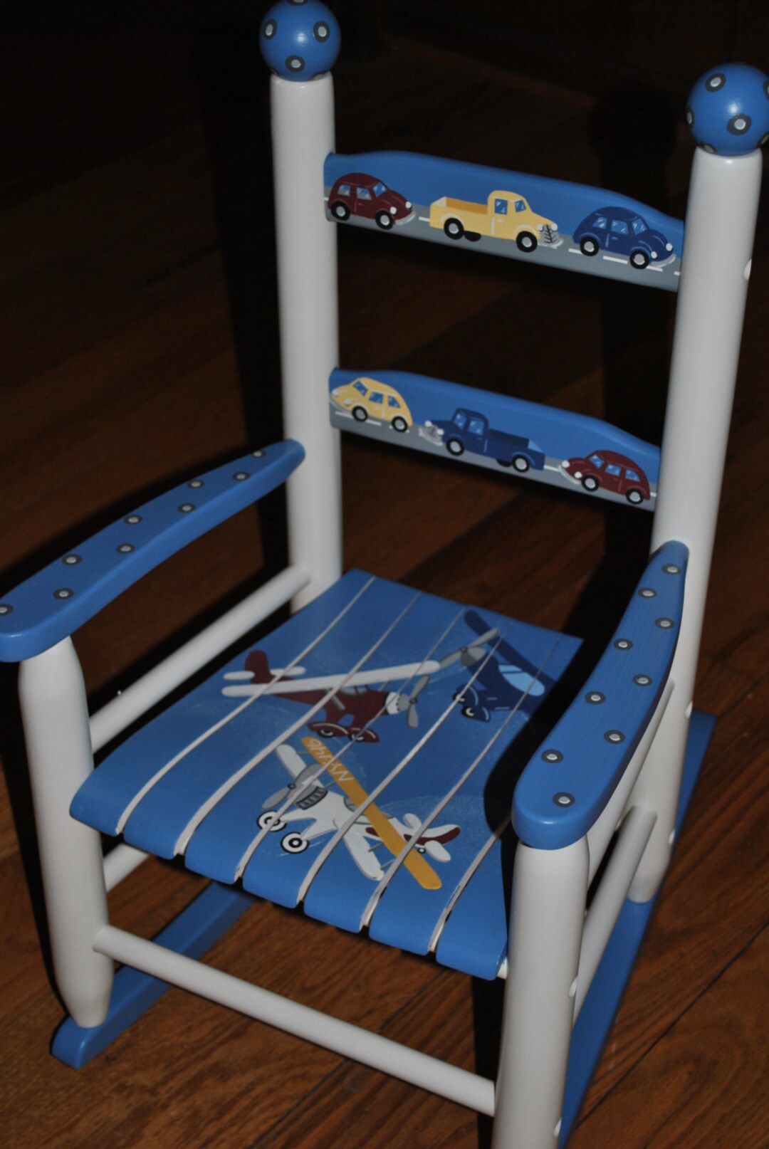 Airplane,handpainted Rocking Chair,kids Rocking Chair,childs Rocking ...