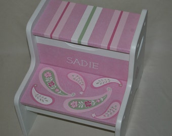 Kids 2 Step Stool - Custom Paisley Design